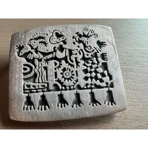 Alice Seely Signed Folk Art Brooch Artisan Whimsical Figural Modern Primitive